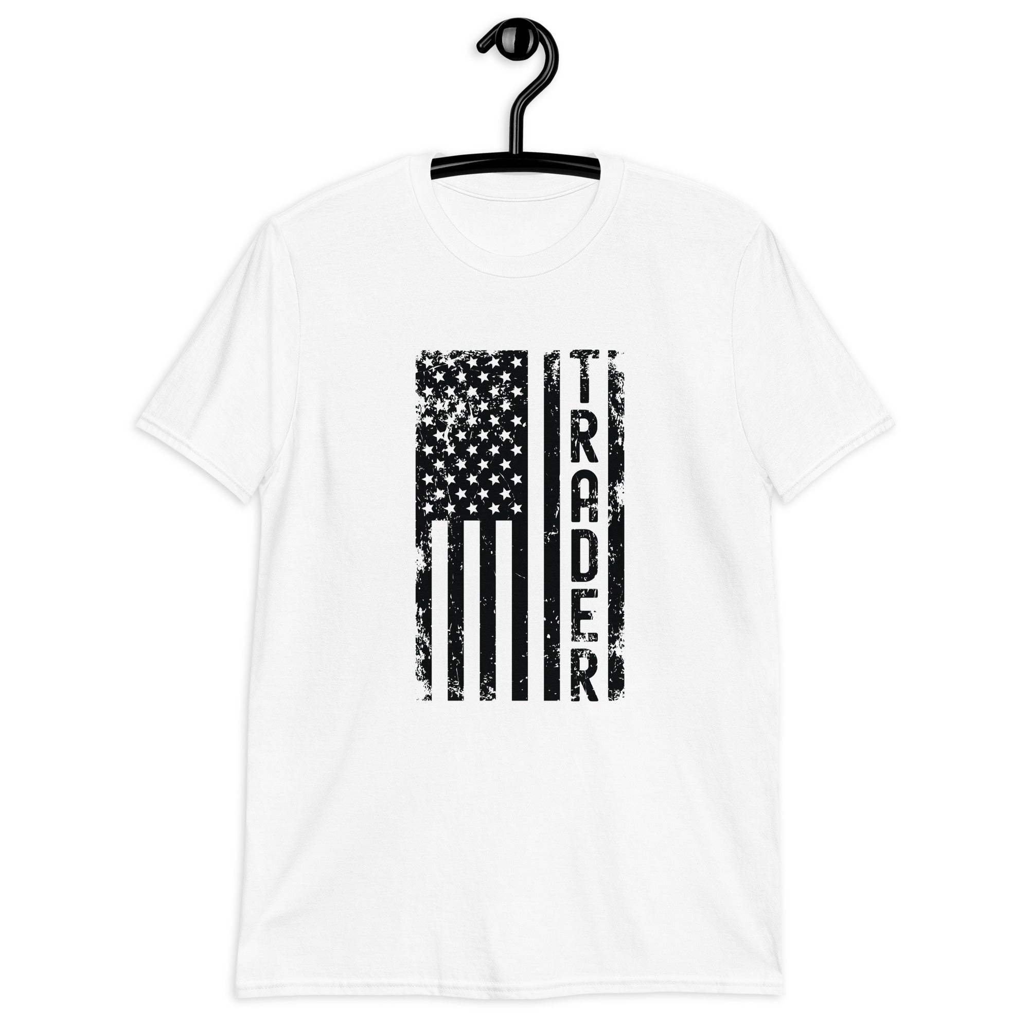 Short-Sleeve Unisex T-Shirt | Trader (deisgn on American flag)