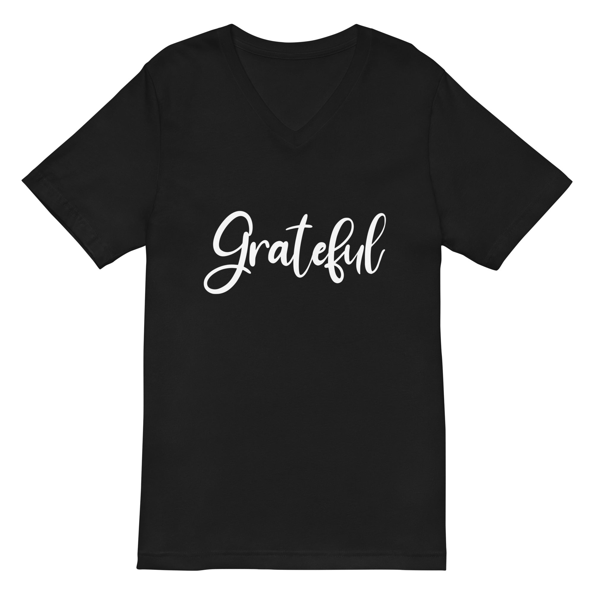 Unisex Short Sleeve V-Neck T-Shirt | Grateful