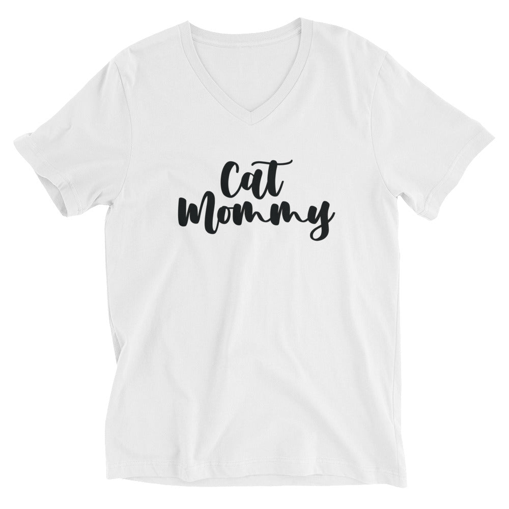 Unisex Short Sleeve V-Neck T-Shirt | Cat Mommy