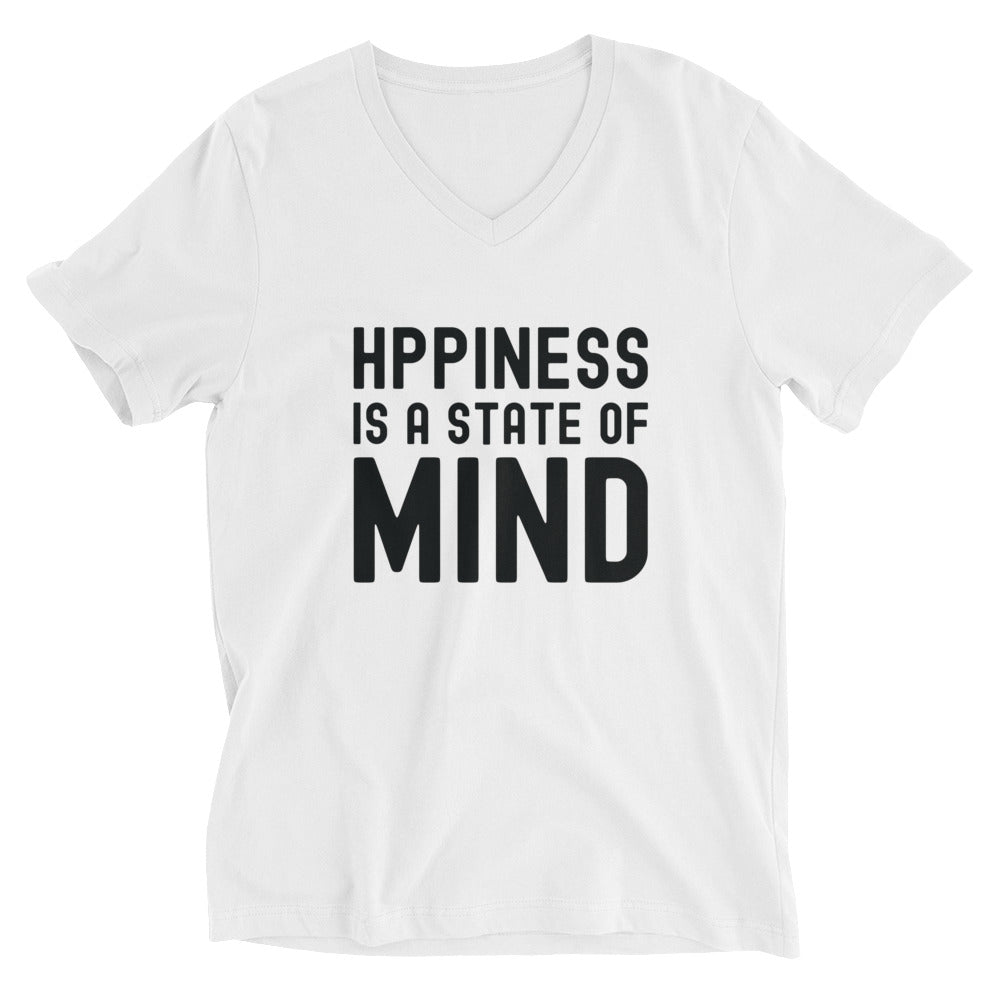 Unisex Short Sleeve V-Neck T-Shirt | Hppiness is a state of mind