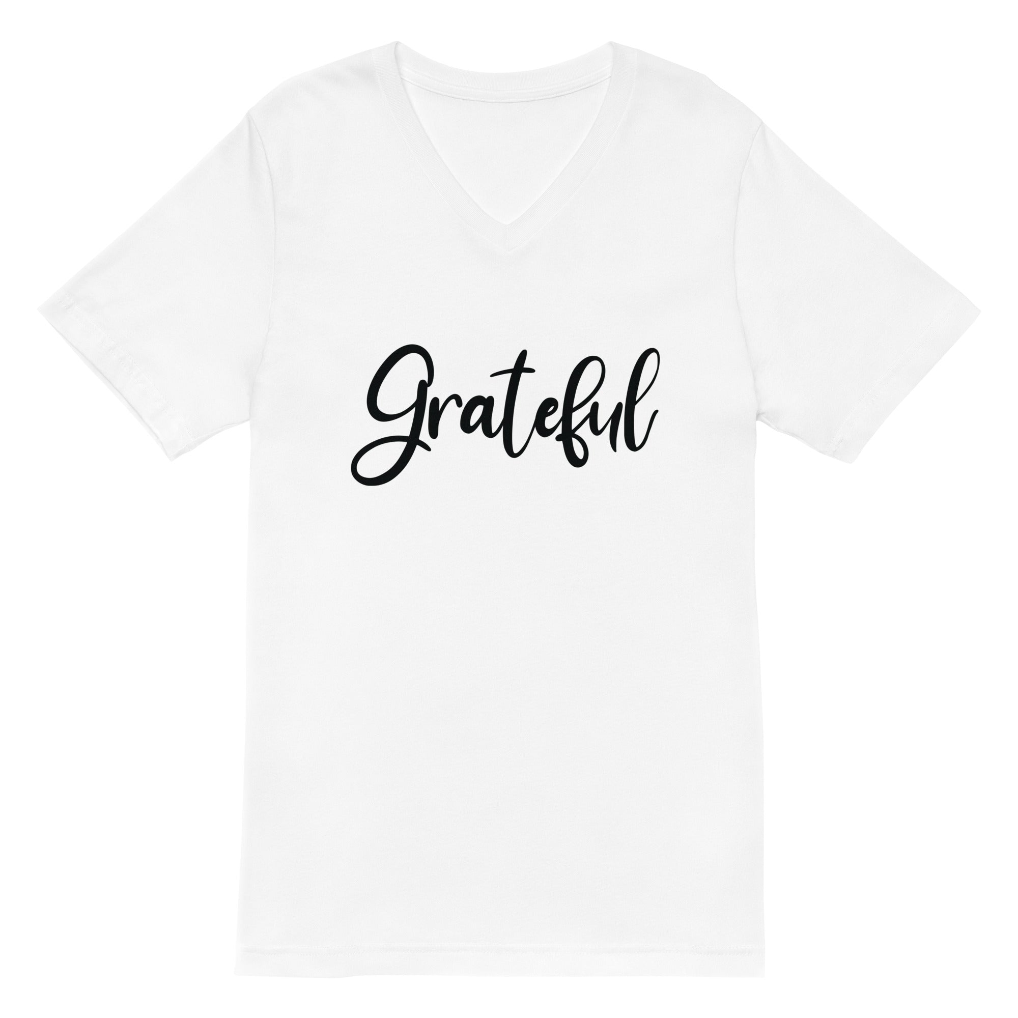 Unisex Short Sleeve V-Neck T-Shirt | Grateful