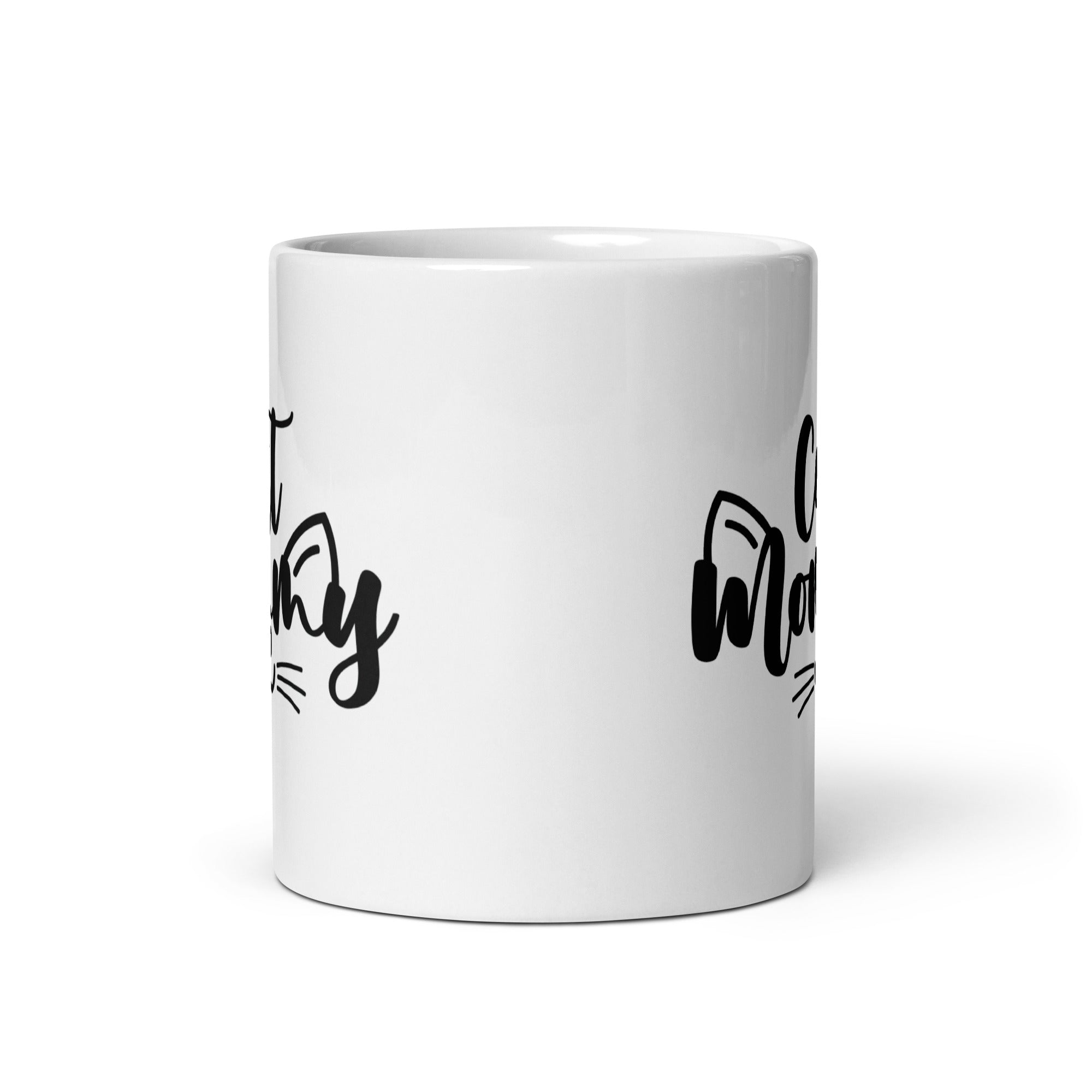 White glossy mug | Cat Mommy