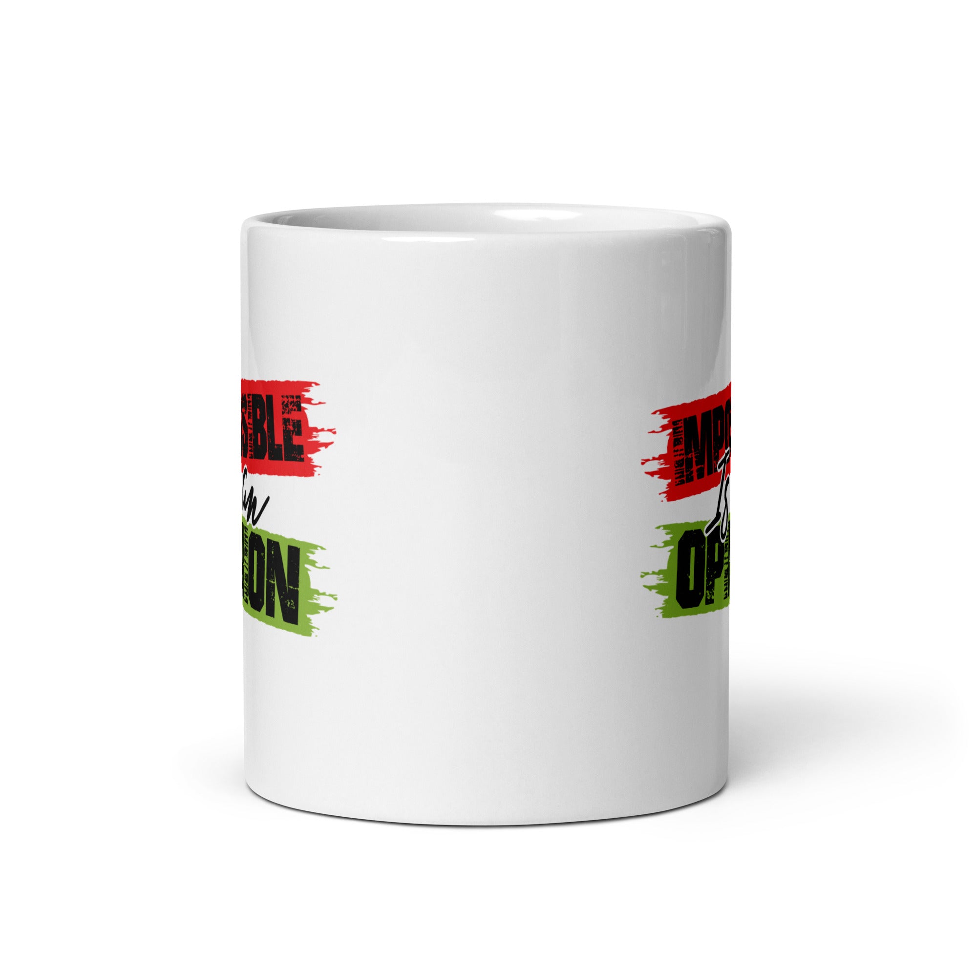 White glossy mug | Impossible is an opinion