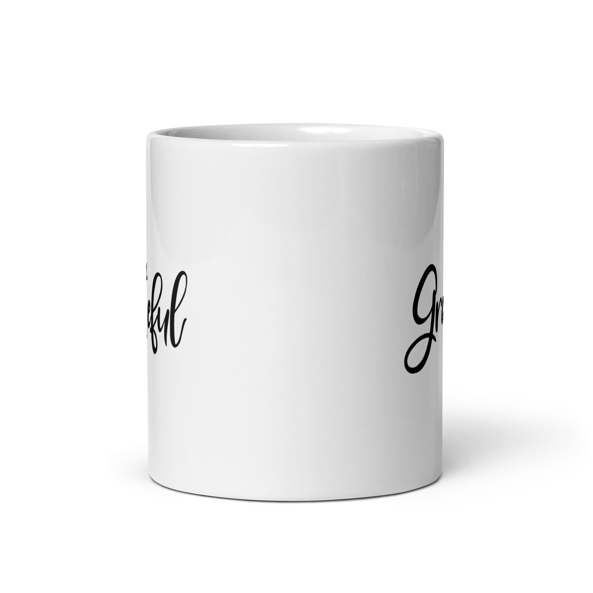 White glossy mug | Grateful