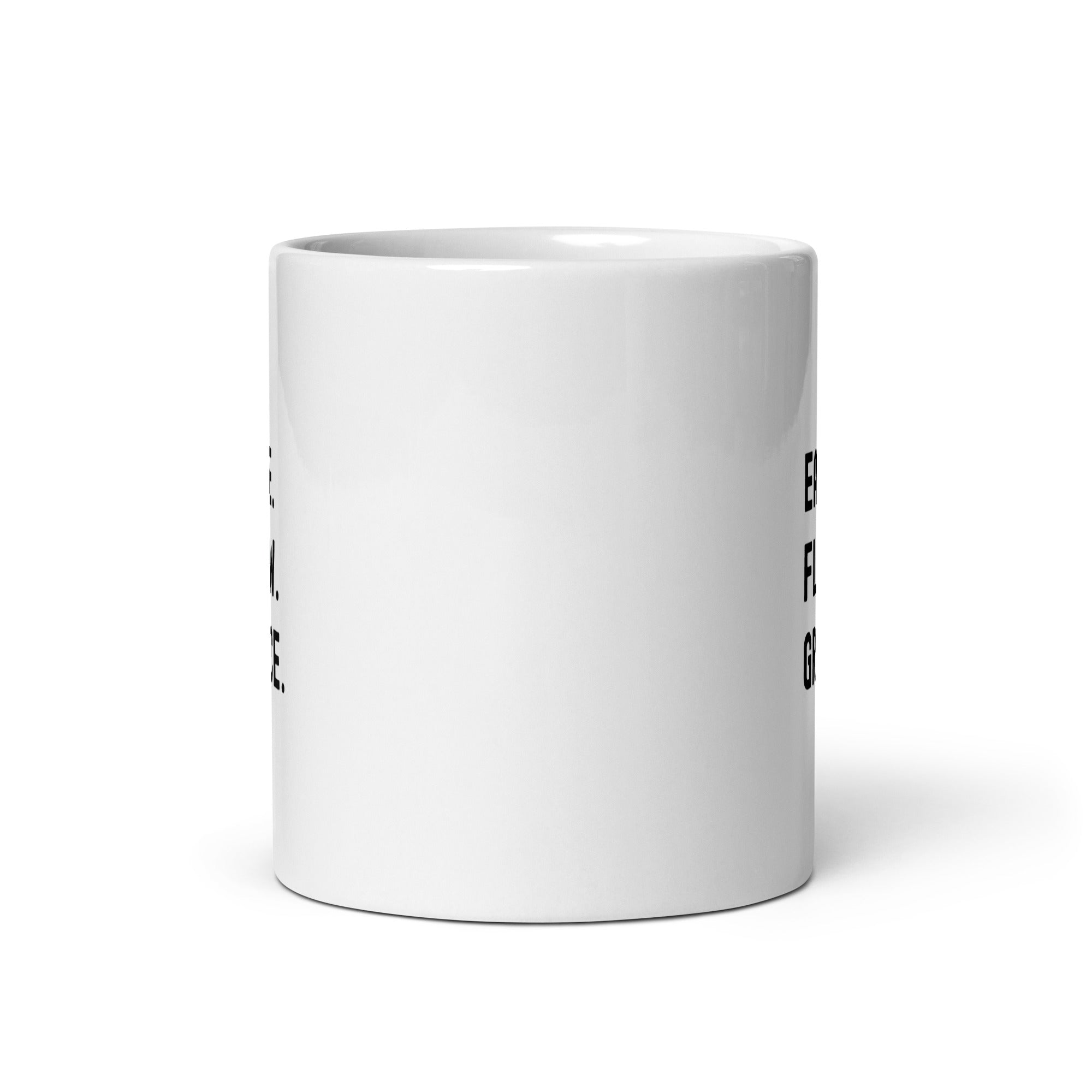 White glossy mug | Ease. Flow. Grace.