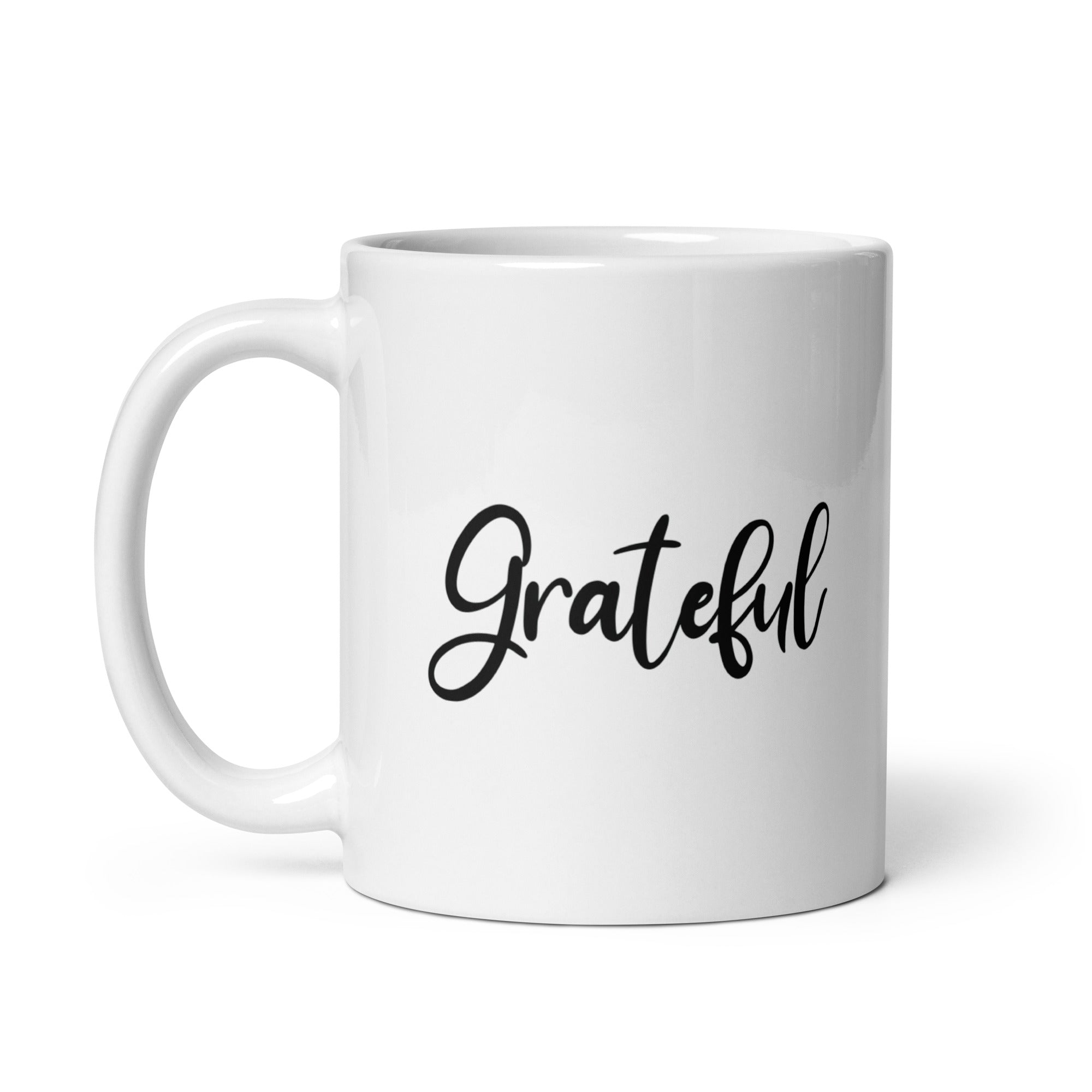 White glossy mug | Grateful