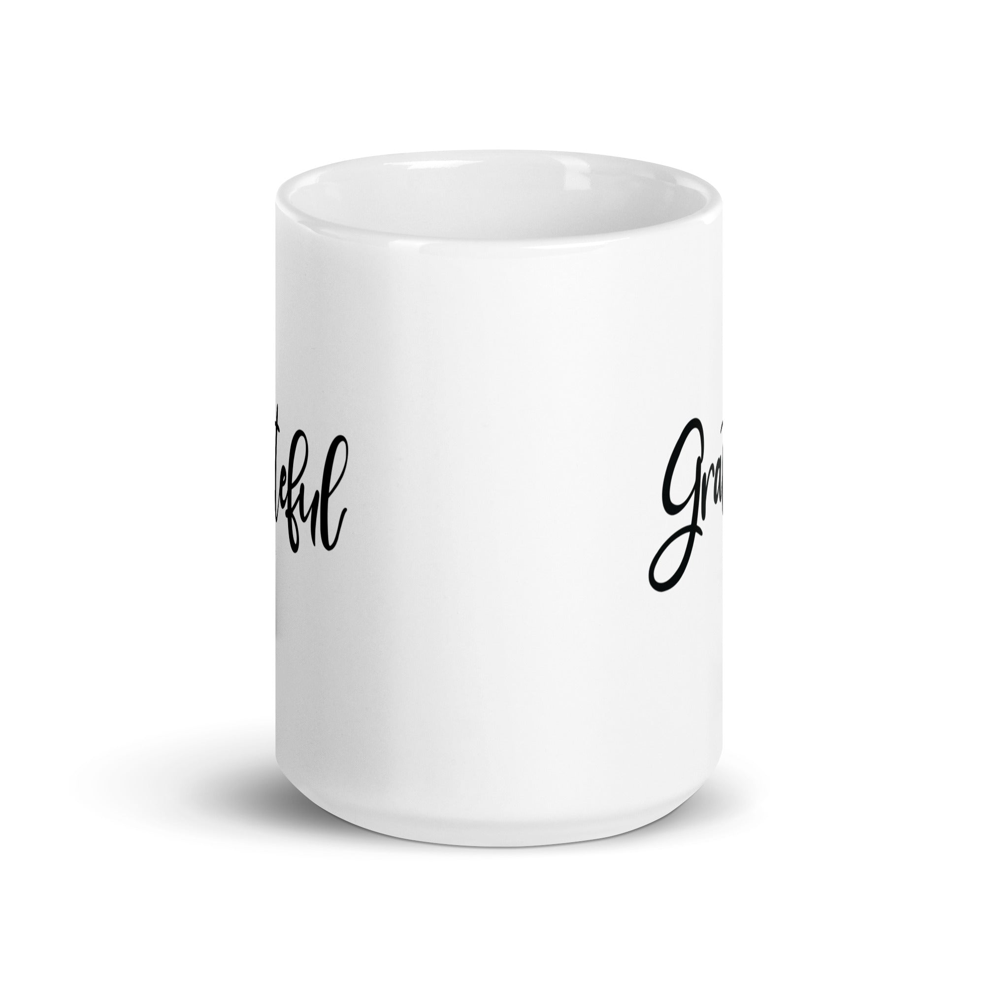 White glossy mug | Grateful