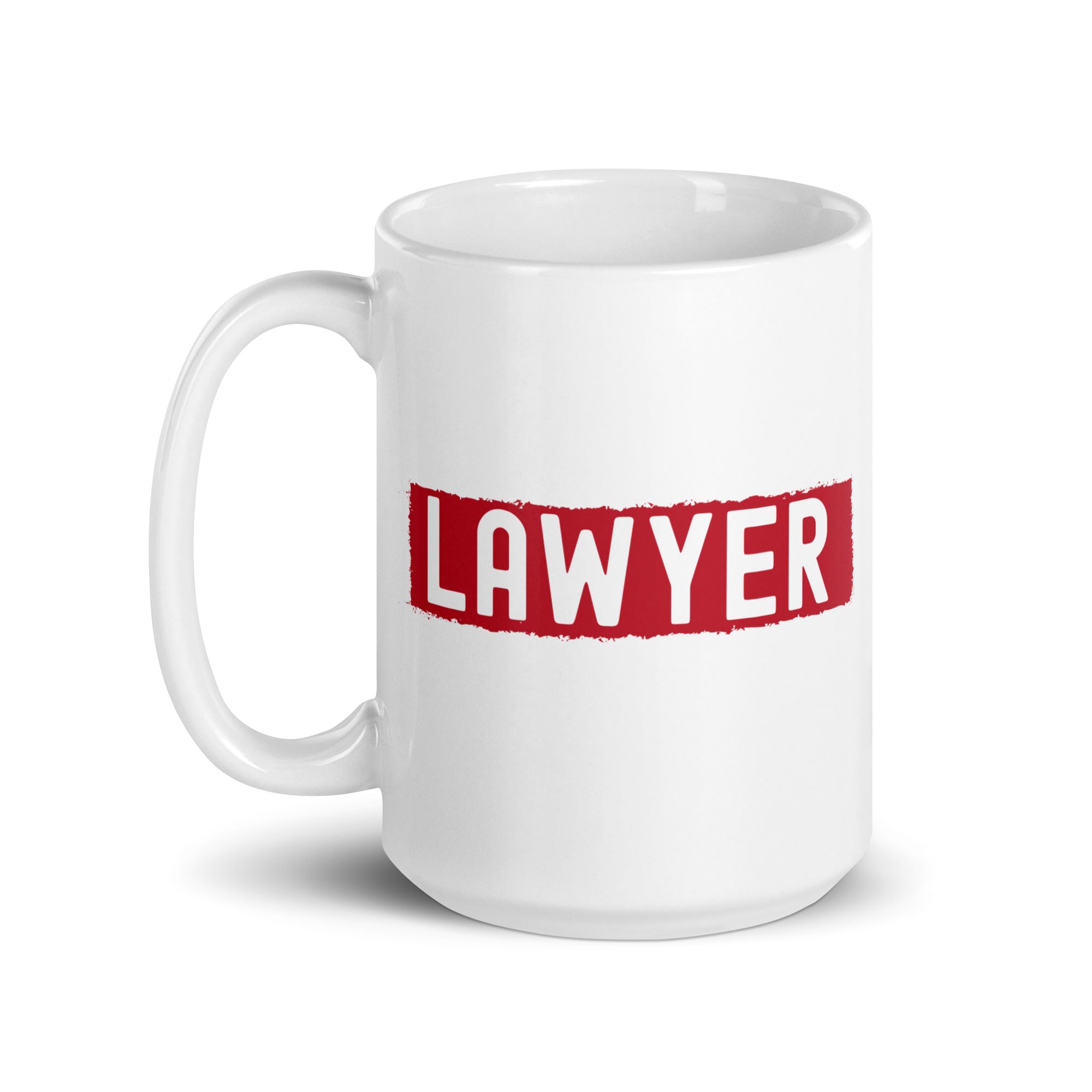 White glossy mug | Lawyer (design with red highghliting)