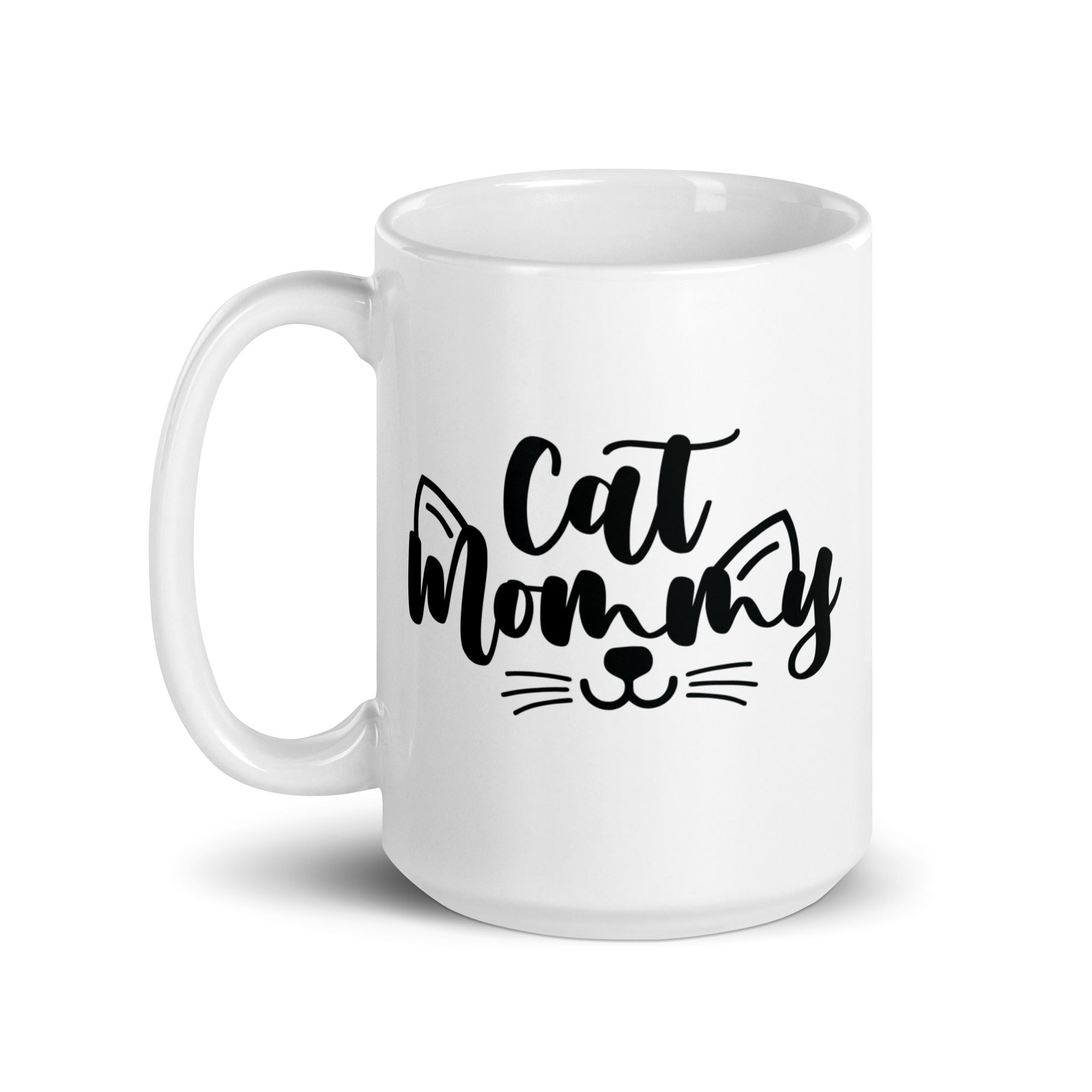 White glossy mug | Cat Mommy