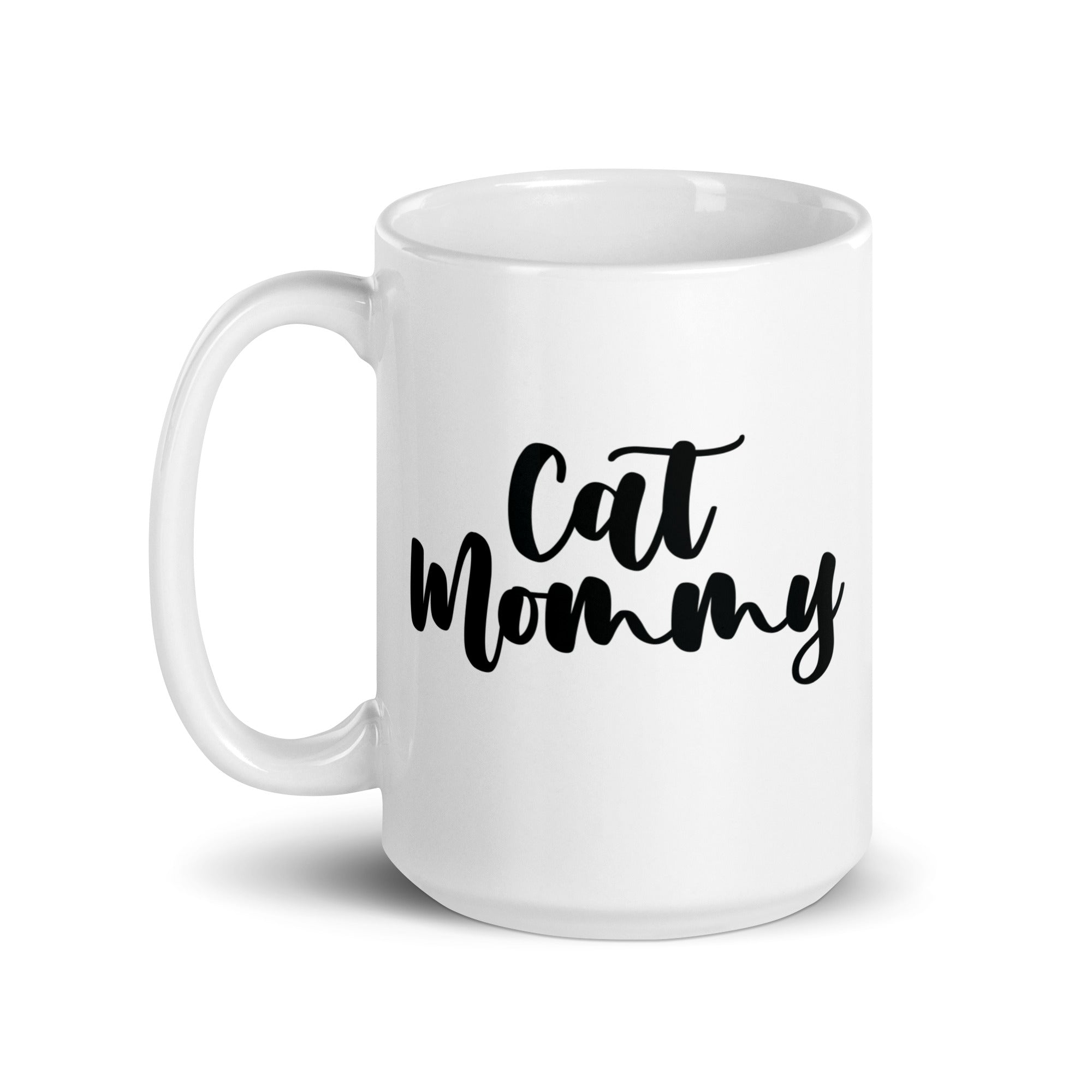 White glossy mug | Cat Mommy