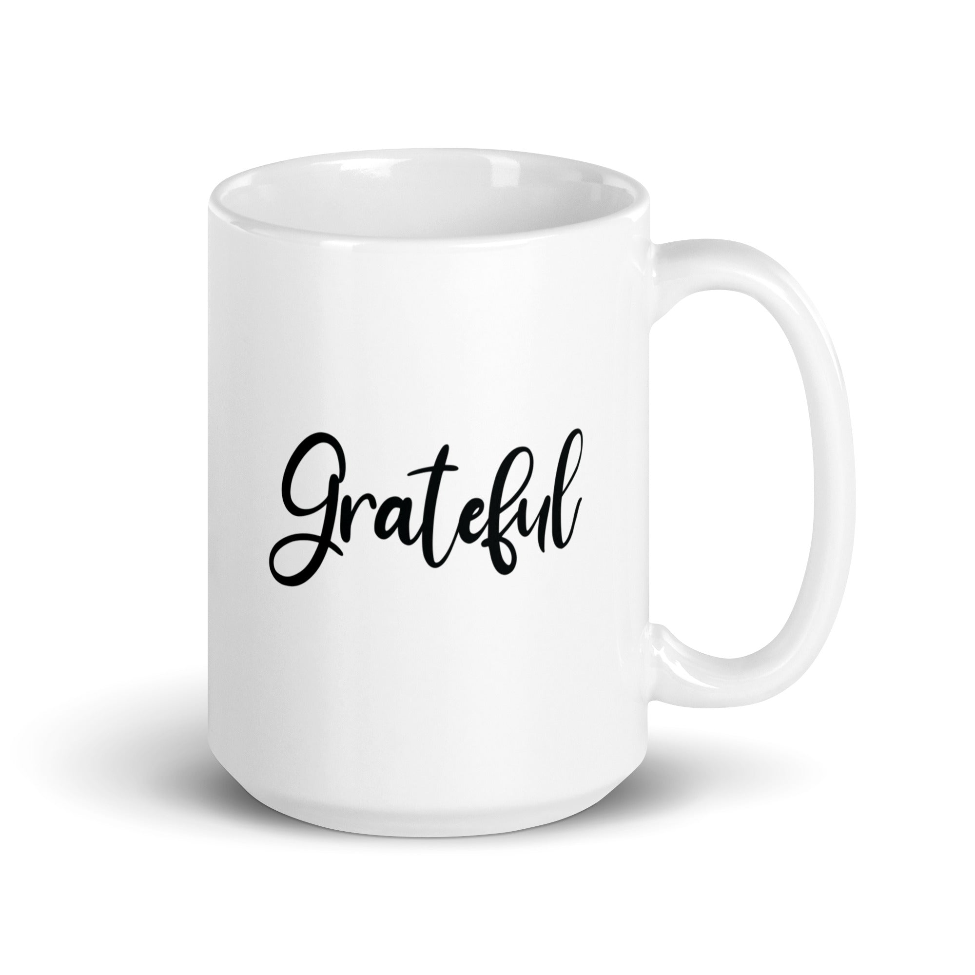 White glossy mug | Grateful