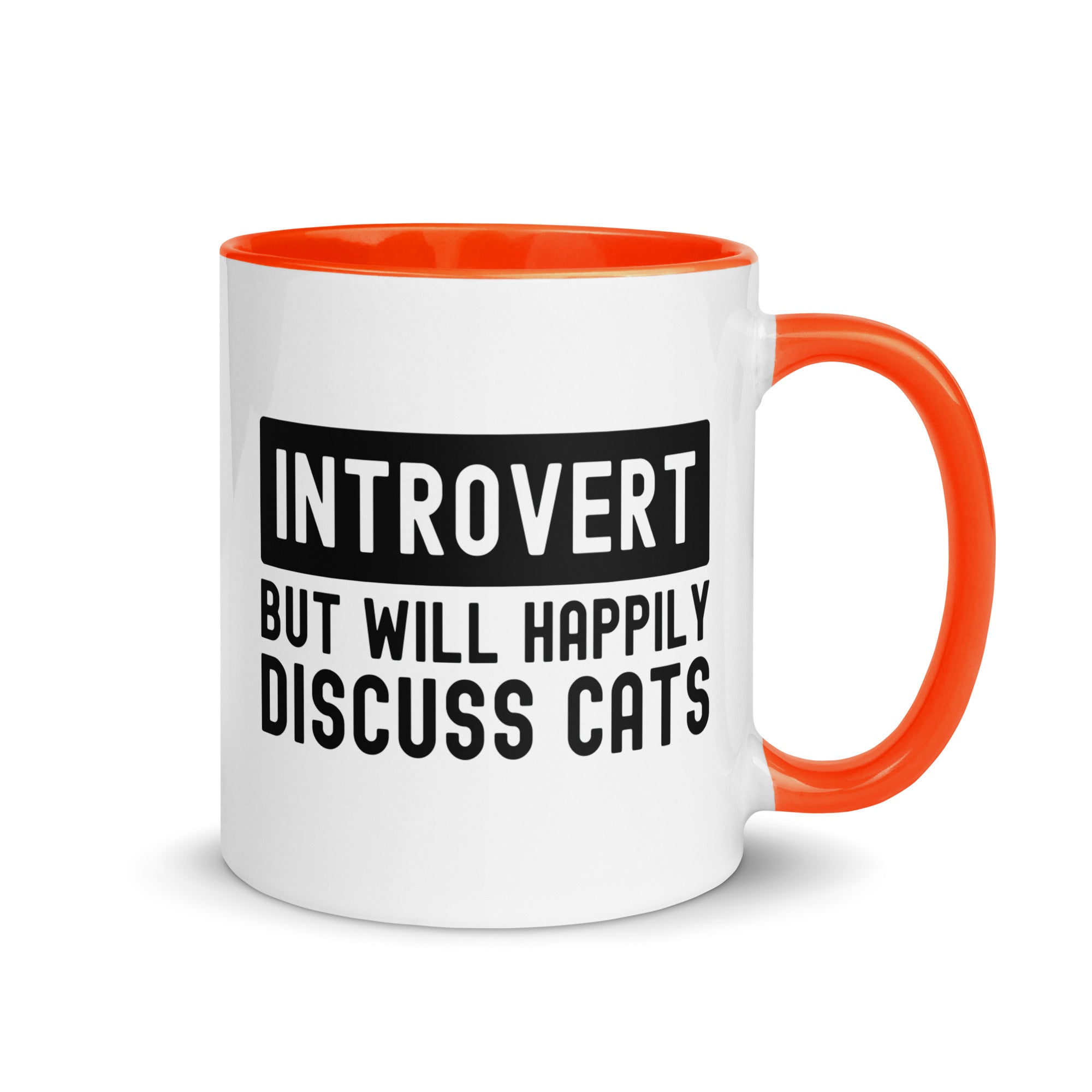 Mug with Color Inside | Introvert but will happily discuss cats