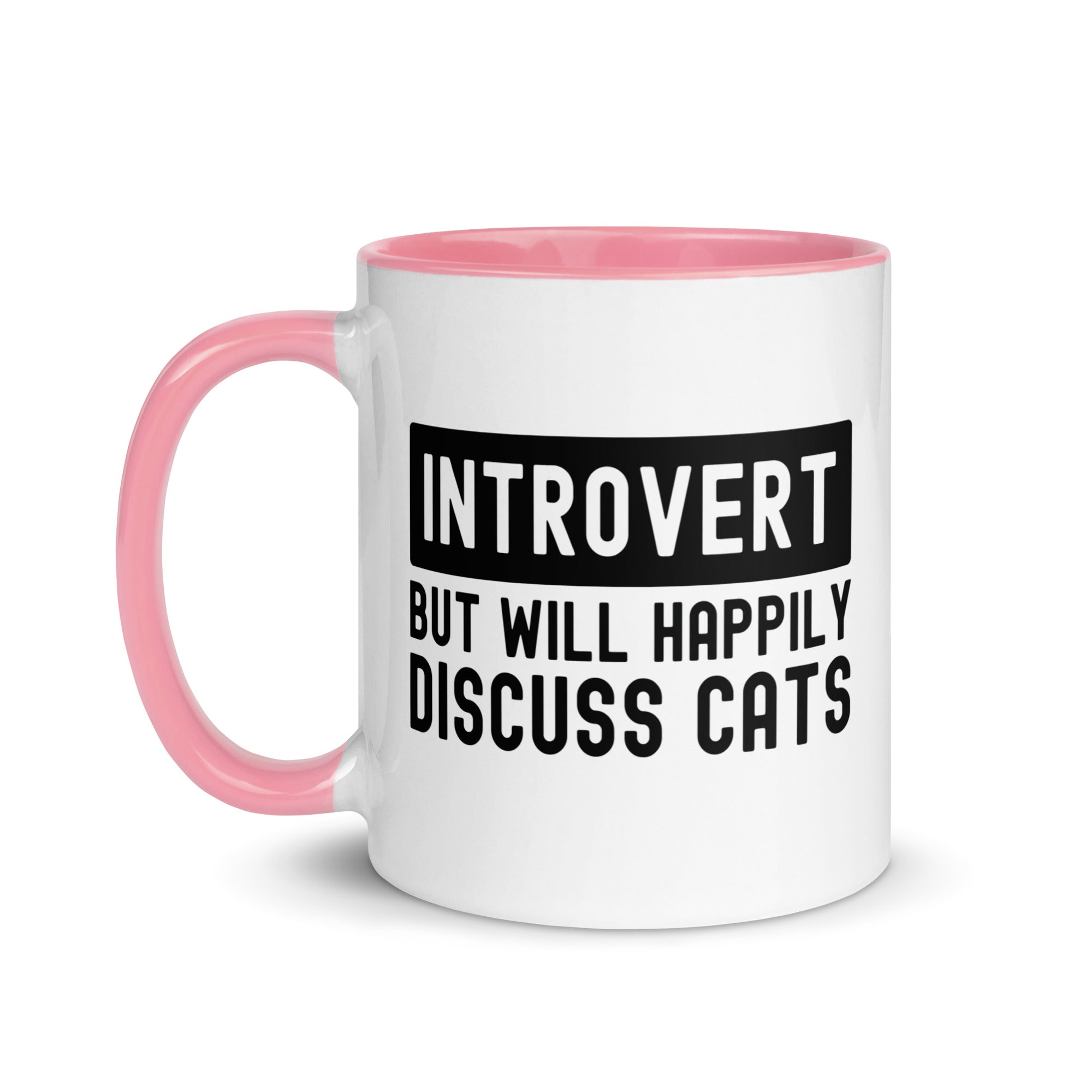 Mug with Color Inside | Introvert but will happily discuss cats