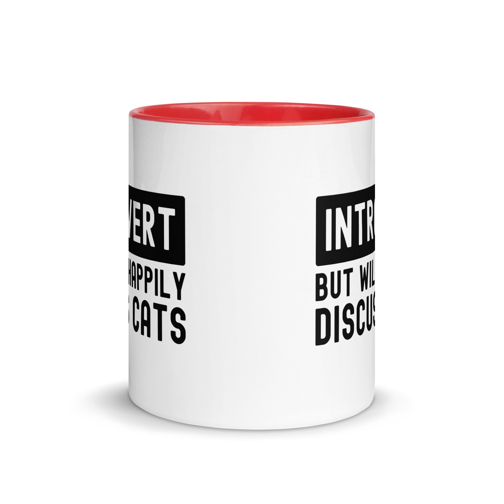 Mug with Color Inside | Introvert but will happily discuss cats