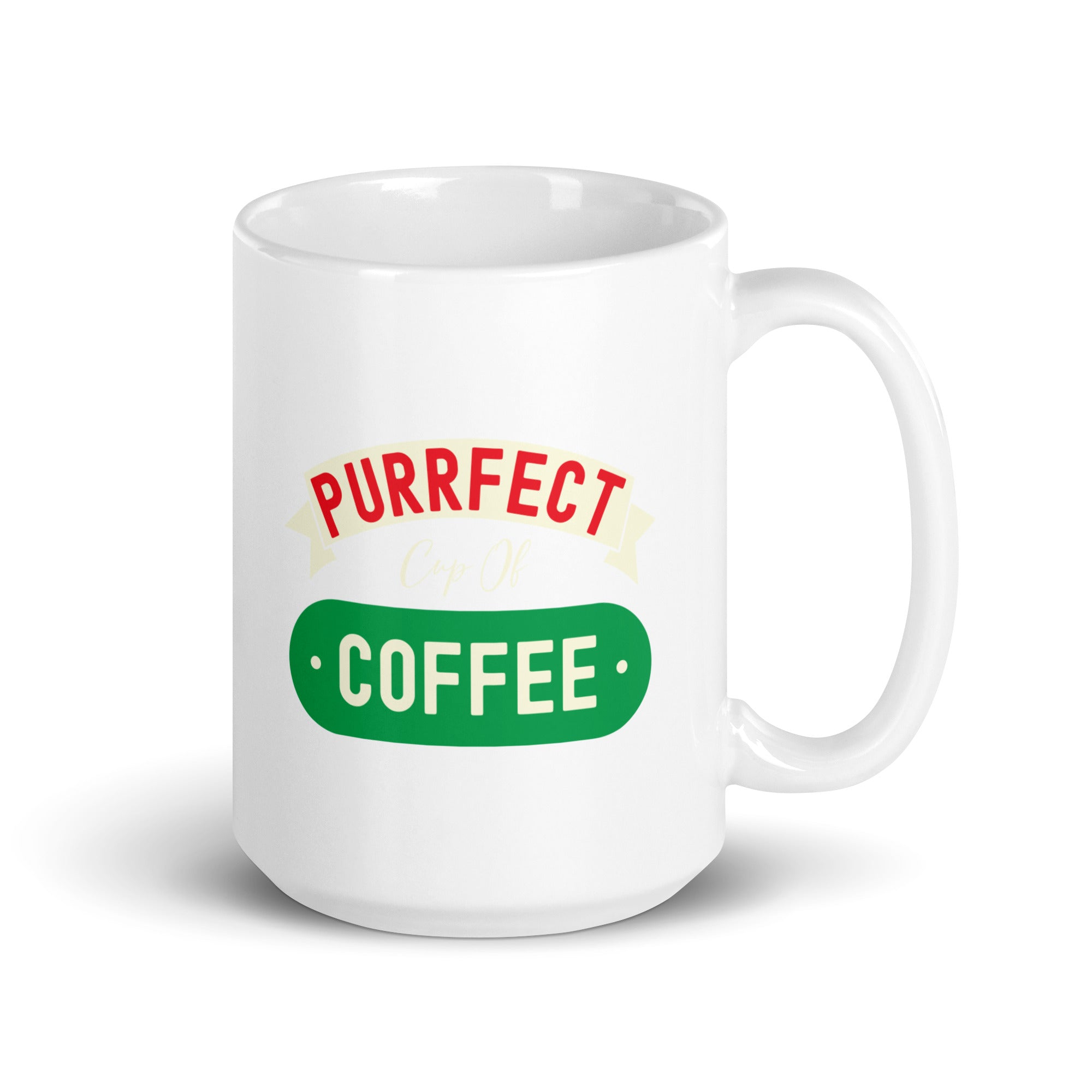 White glossy mug | Purrfect cup of coffee